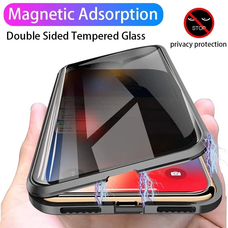 Anti Spy Privacy Glass Case - Funda Magnética de Metal con Cristal