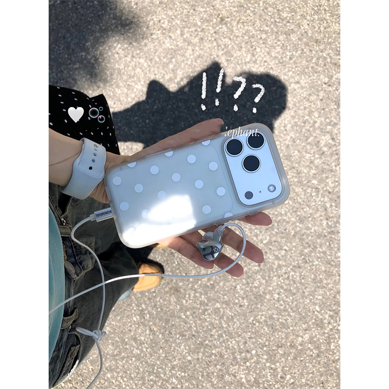 Clear Shockproof Bumper Case - Funda Simple Angel Blanca con Puntos
