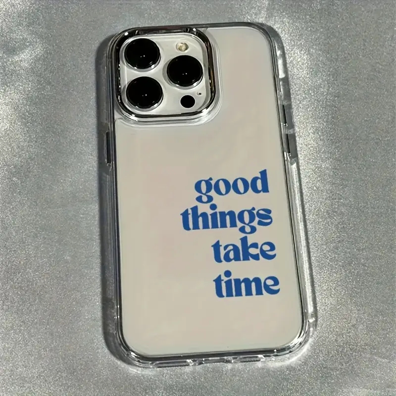 Clear Shockproof Bumper Case - Good Things Take Time Funda con