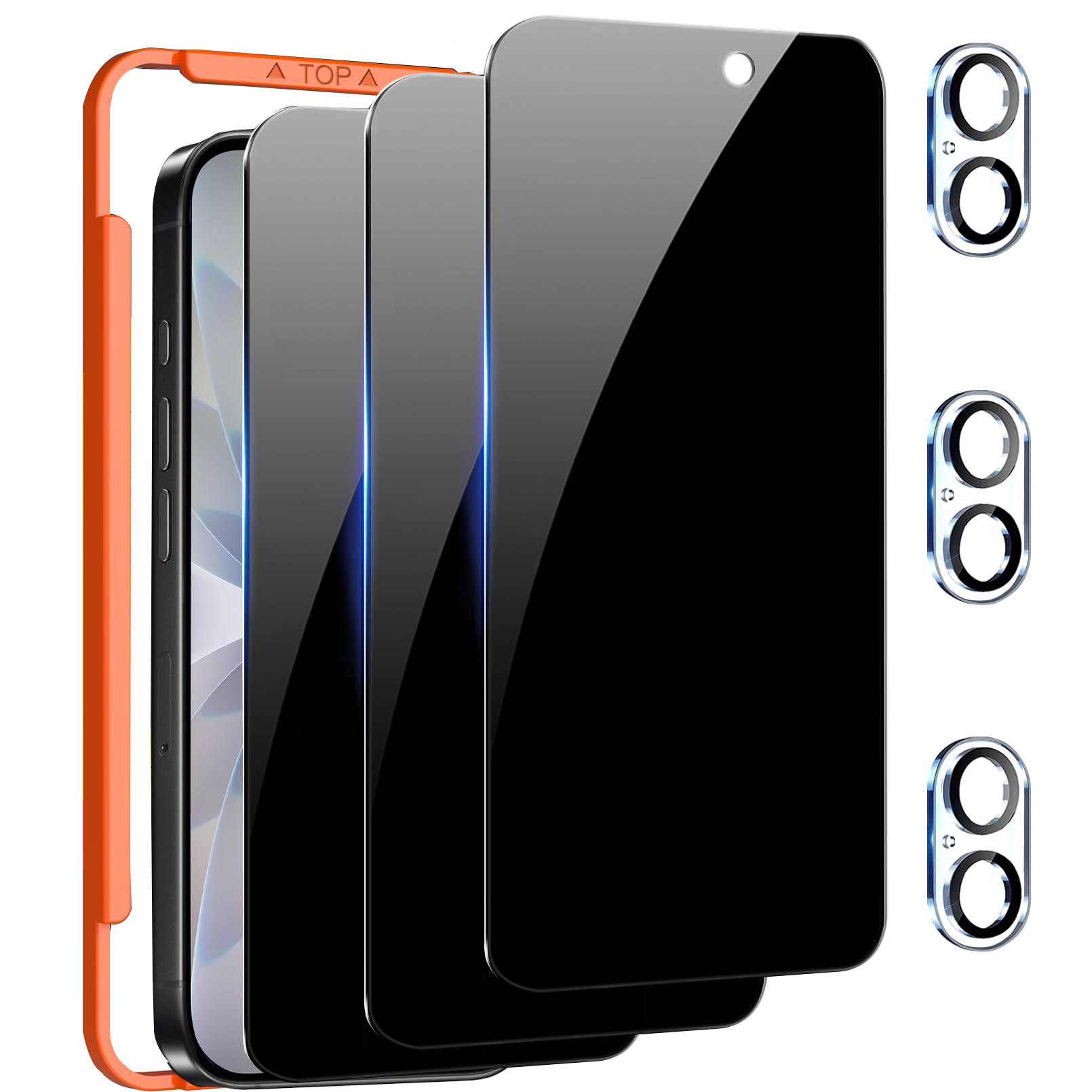 Anti Spy Privacy Glass Case - Paquete de 3 protectores de pantalla