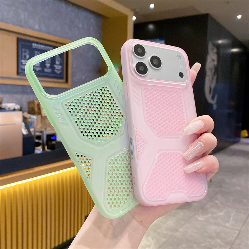 Heat Dissipation Mesh Breathable Case - Funda de Teléfono de TPU Suave