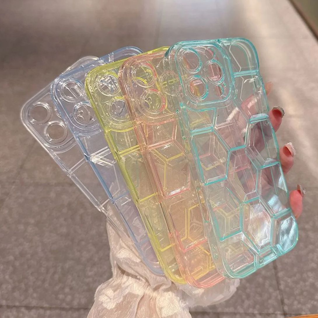 Clear Shockproof Bumper Case - Funda de teléfono con patrón de