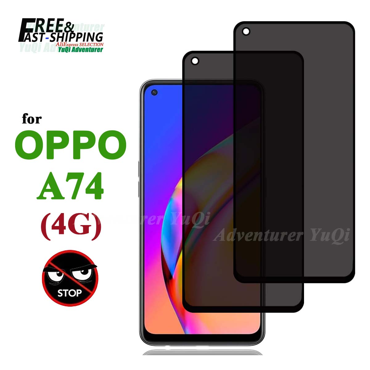 Anti Spy Privacy Glass Case - Protector de pantalla antiespía para OPPO