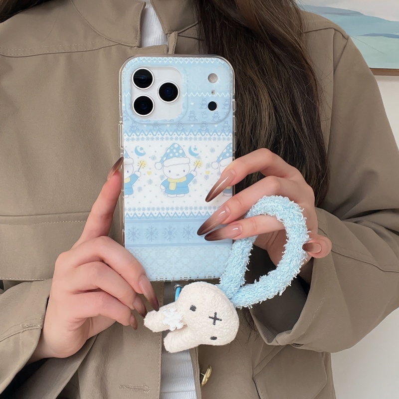Cute Cartoon Wrist Strap Silicone Case - Funda de teléfono Miffy con diseño