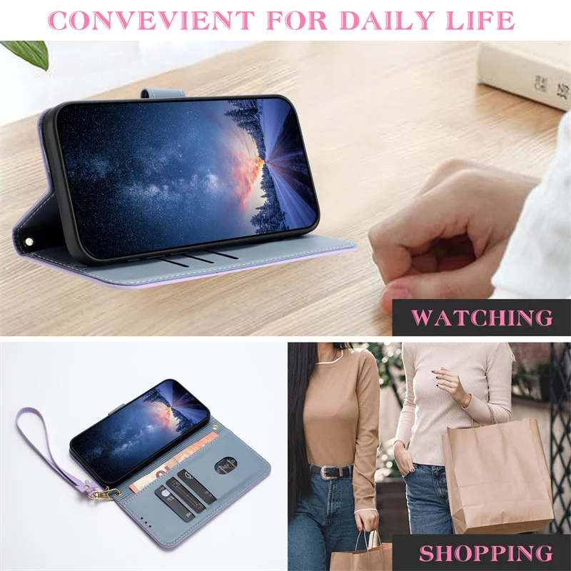 Funda de cuero con tapa para t - Leather Wallet Card Holder Phone Cover reseña y precio