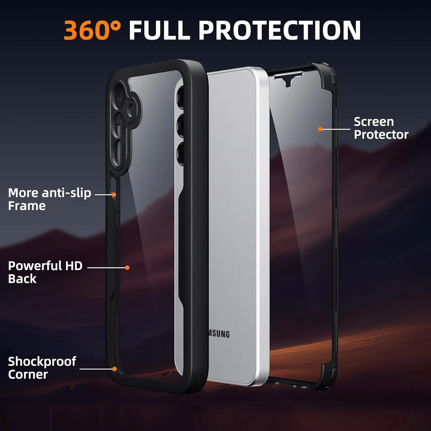 Resistente transparente 360 °  - Heavy Duty 360 Full Body Protective Case reseña y precio