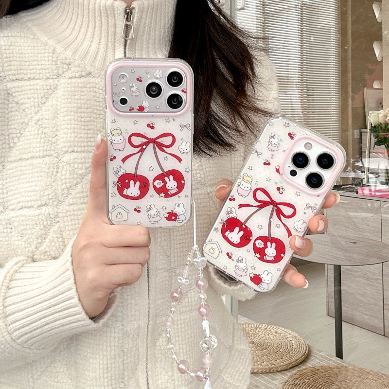 Funda de teléfono con diseño d - Cute Cartoon Wrist Strap Silicone Case reseña y precio