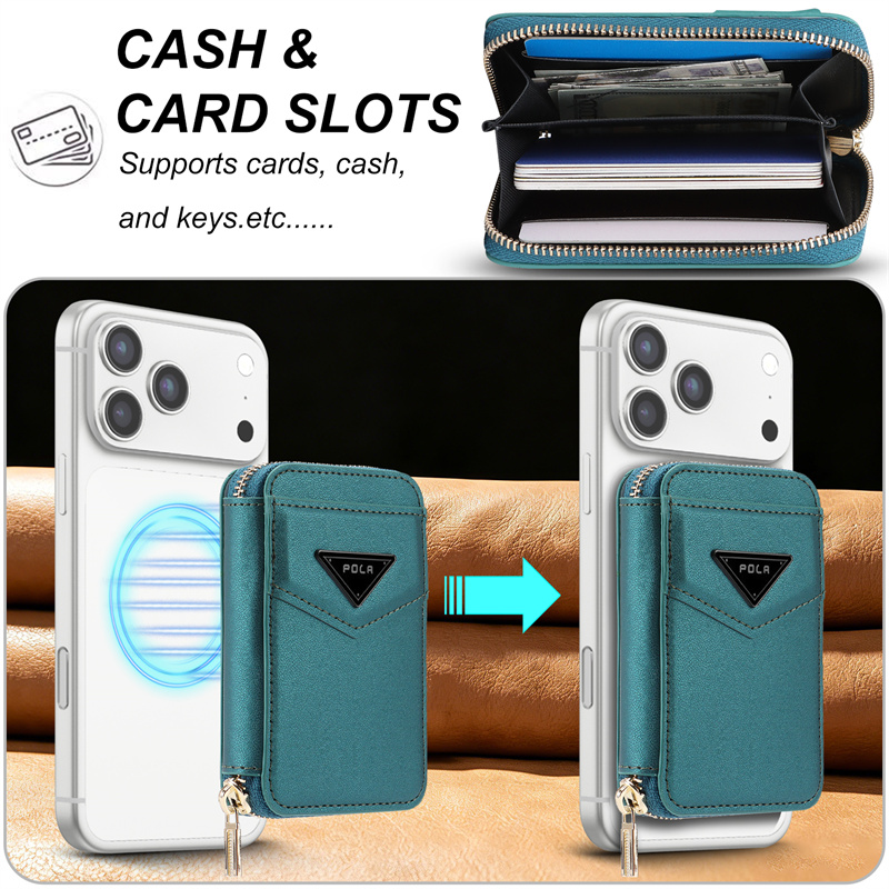 Funda Cartera con Cremallera y - Leather Wallet Card Holder Phone Cover reseña y precio