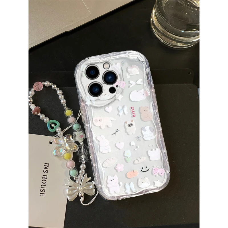 Funda con cadena para la muñec - Cute Cartoon Wrist Strap Silicone Case reseña y precio