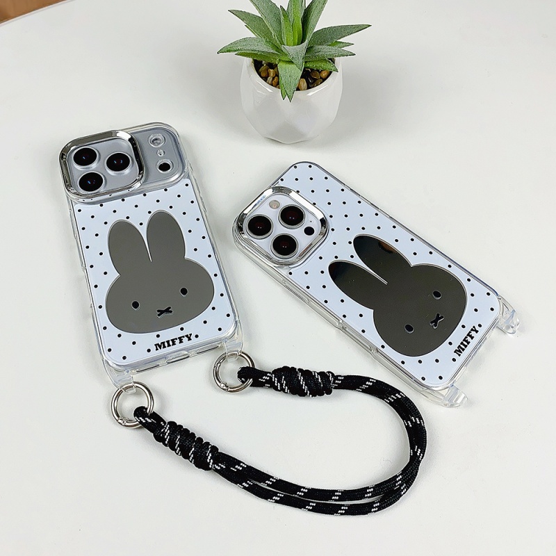 Funda de Teléfono con Espejo d - Cute Cartoon Wrist Strap Silicone Case reseña y precio