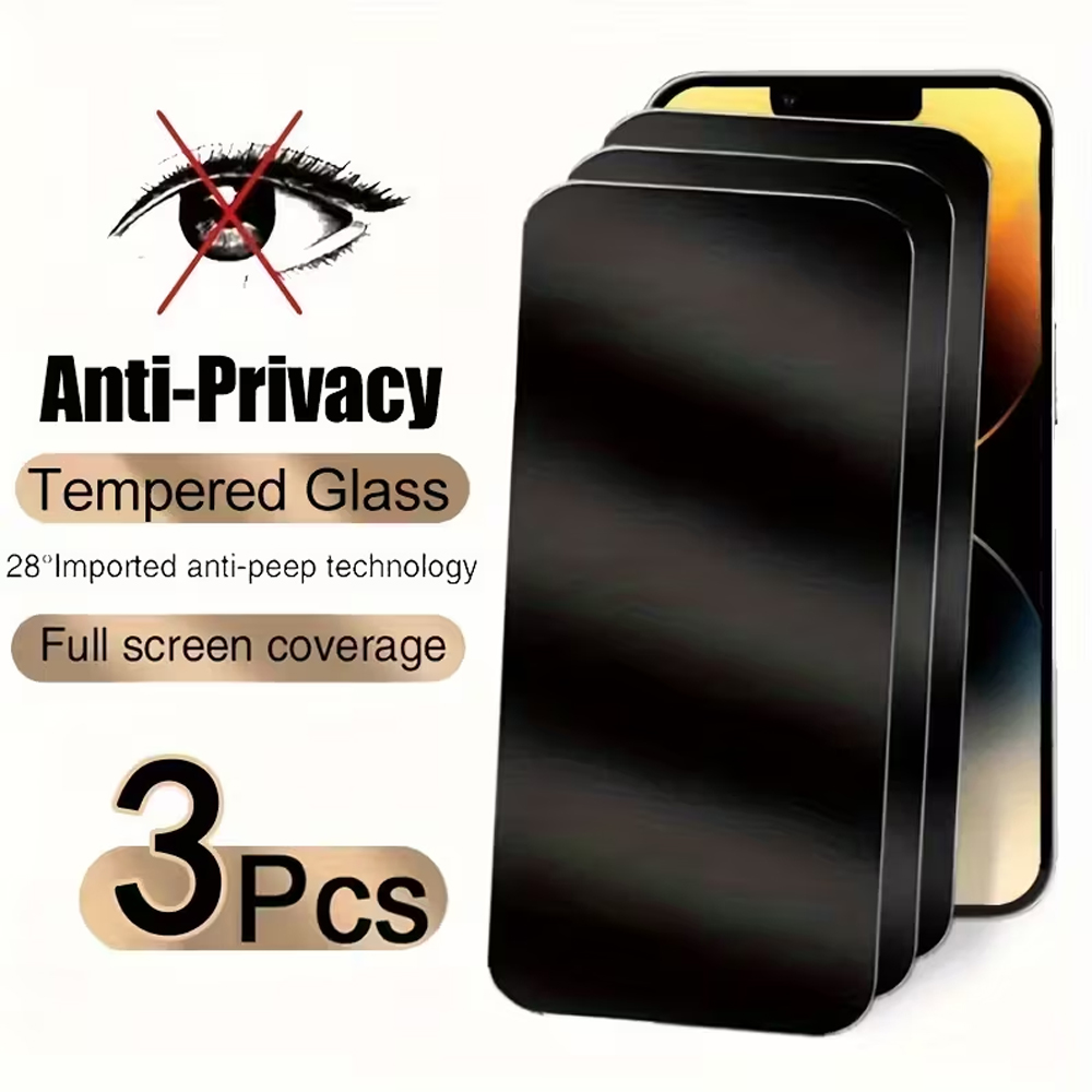 1-3PCS Protector de Pantalla d - Anti Peek Privacy Tempered Glass reseña y precio