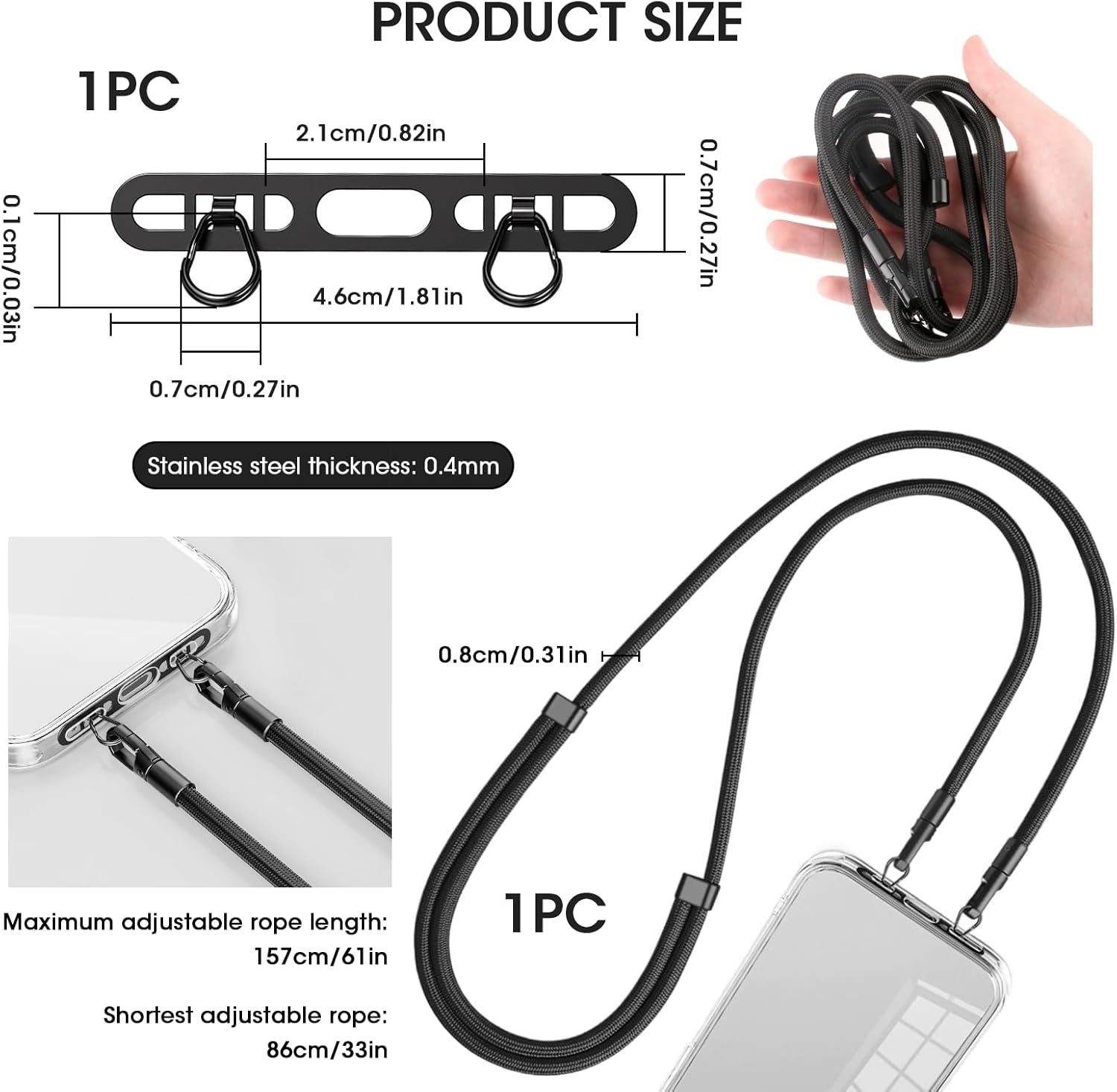 Cordón para teléfono móvil, an - Crossbody Lanyard Neck Strap Case reseña y precio