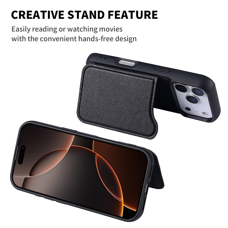 Para Magsafe funda de teléfono - Leather Wallet Card Holder Phone Cover reseña y precio