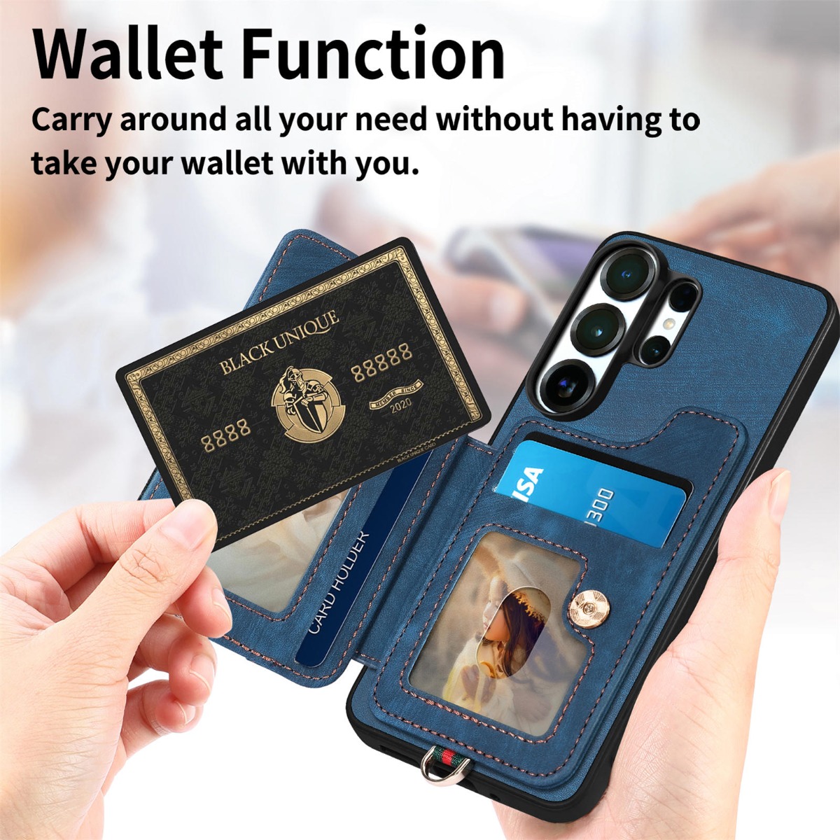 Funda para Teléfono Samsung S2 - Leather Wallet Card Holder Phone Cover reseña y precio