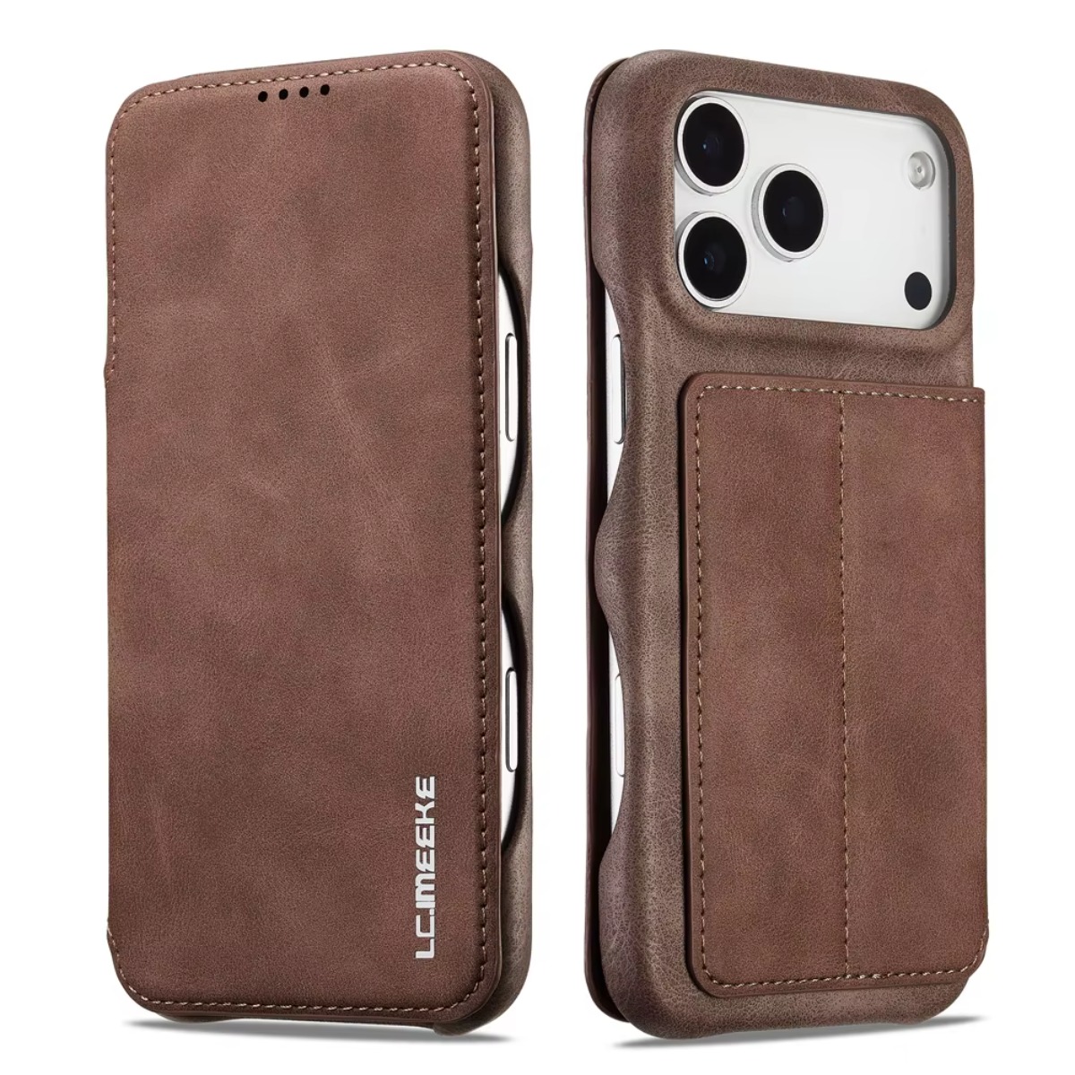 Funda de cuero con tapa magnét - Leather Wallet Card Holder Phone Cover reseña y precio