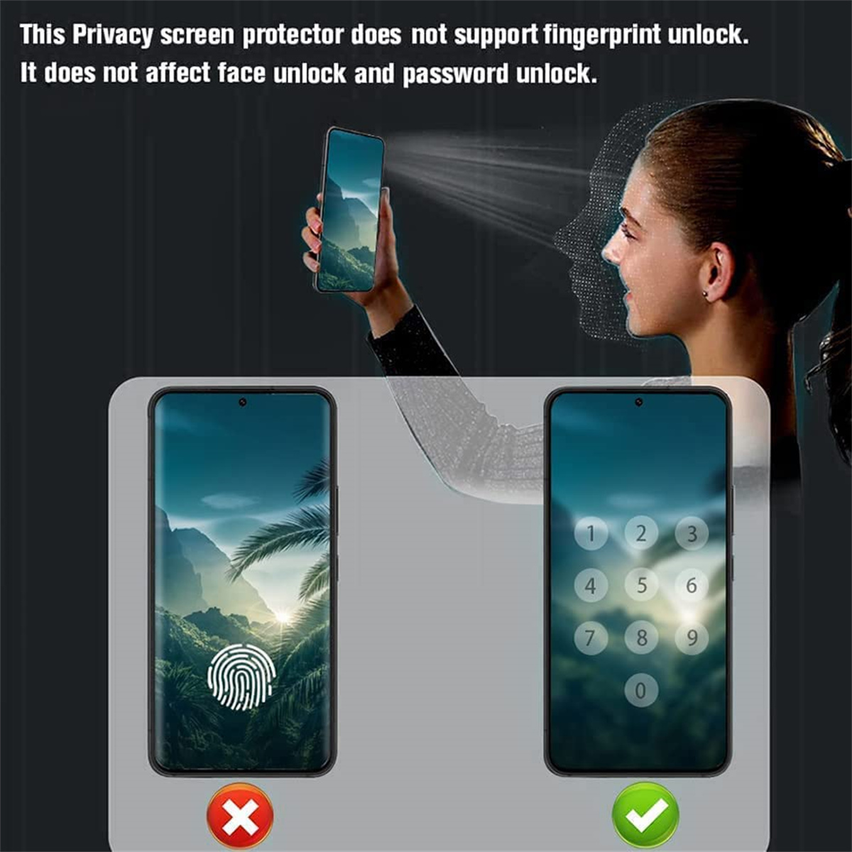 Protector de pantalla antiespí - Anti Spy Privacy Glass Case reseña y precio